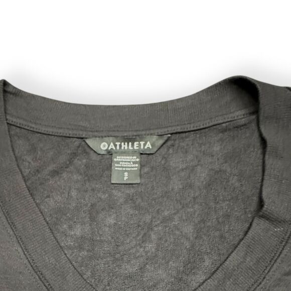 ATHLETA Women’s Black Short Sleeve Step Forward Sweatshirt Tee Size Small Petite - Picture 5 of 8